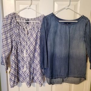 Lot of 2 Gap and Chaps blouses